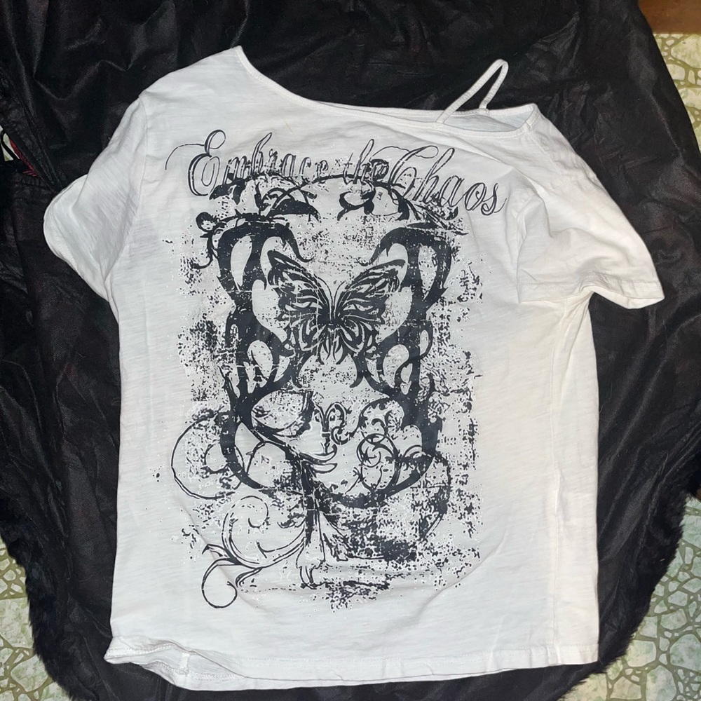 White Graphic Women's Top